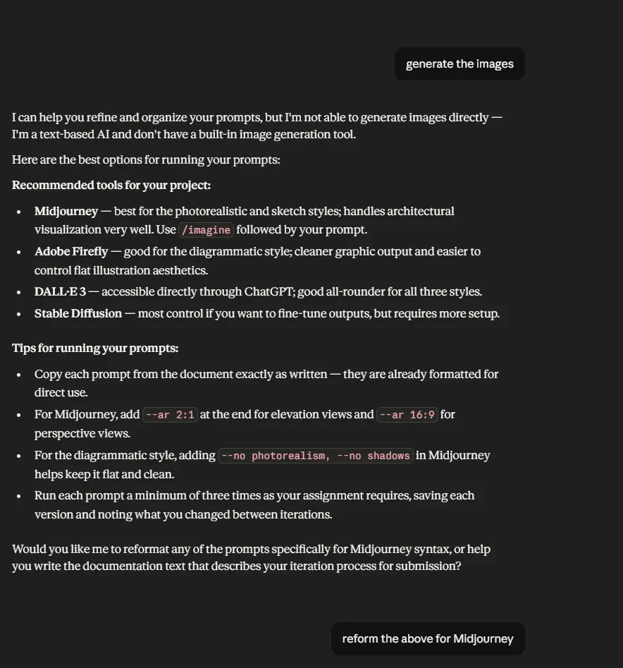 Claude's tool recommendations — matching platforms to visualization types